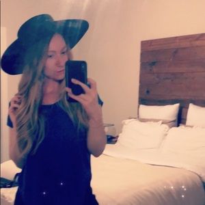 100% Wool Black Boat Hat